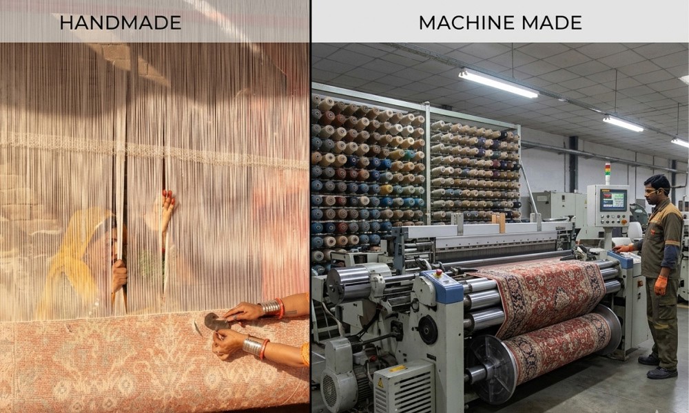 Tapis faits main vs tapis industriels : le guide comparatif ultime pour votre décoration